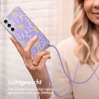 imoshion Design hoesje met koord Samsung Galaxy S24 FE - Tropical Violet Flowers Connect