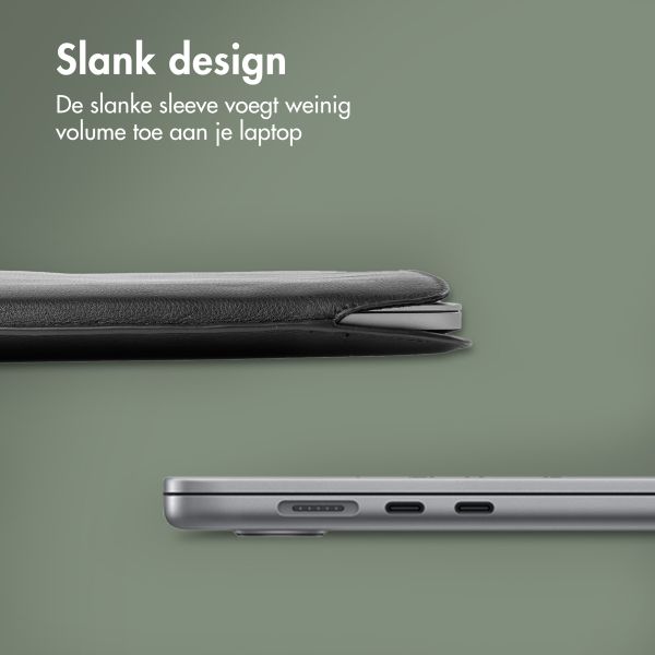Accezz Leather Laptop hoes Apple MacBook 14 inch - Laptopsleeve - Zwart