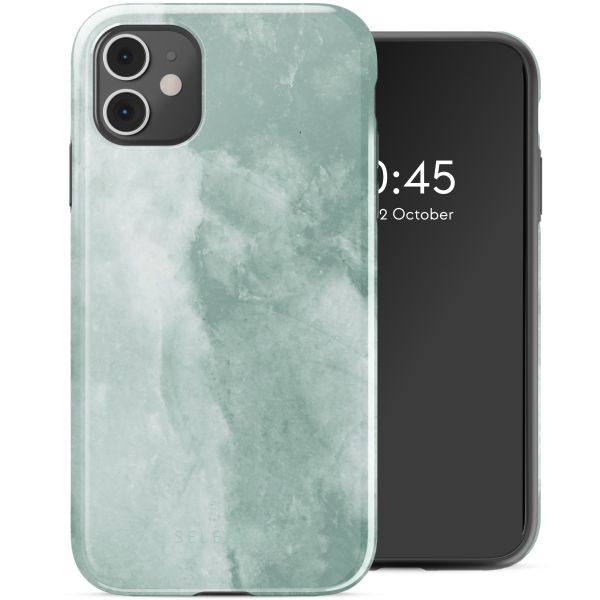 Selencia Vivid Tough Backcover iPhone 11 - Marble Grayed Jade