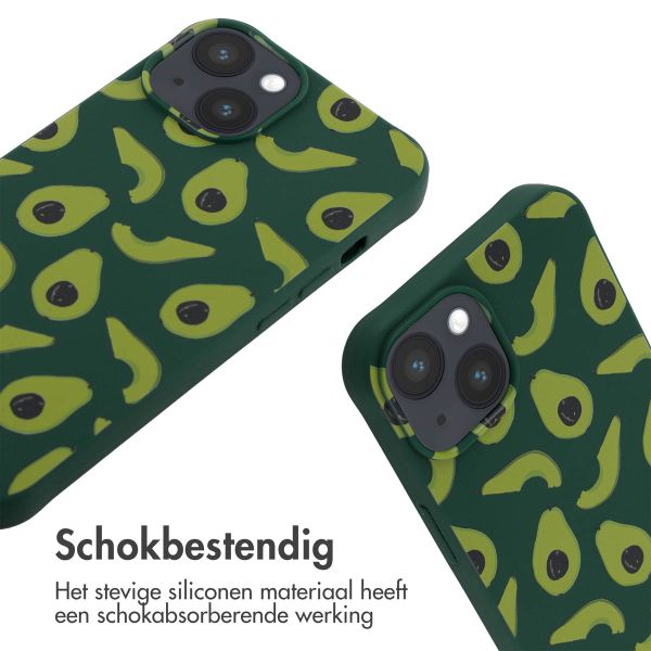 imoshion Siliconen design hoesje met koord iPhone 14 - Avocado Green