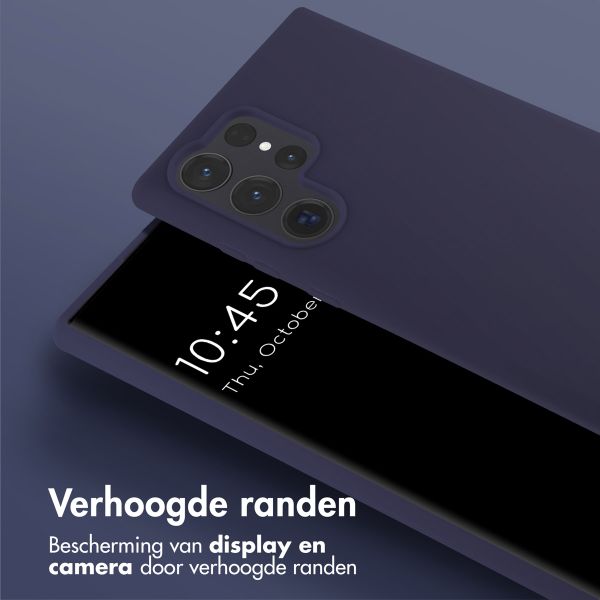 Selencia Siliconen hoesje met afneembaar koord Samsung Galaxy S24 Ultra - Donkerblauw