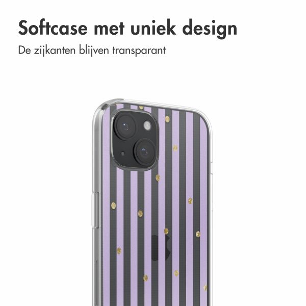 imoshion  Design hoesje iPhone 15 - Sparkle Lines Lavender