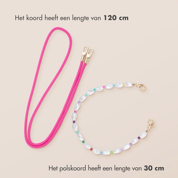 imoshion Gekleurde Telefoonkoorden set met Parels - Roze