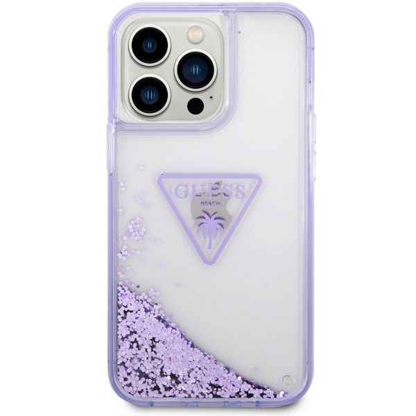 Guess Liquid Glitter Backcover iPhone 14 Pro Max - Paars