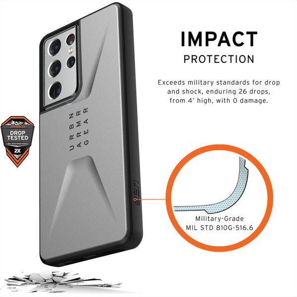 UAG Civilian Backcover Samsung Galaxy S21 Ultra - Zilver