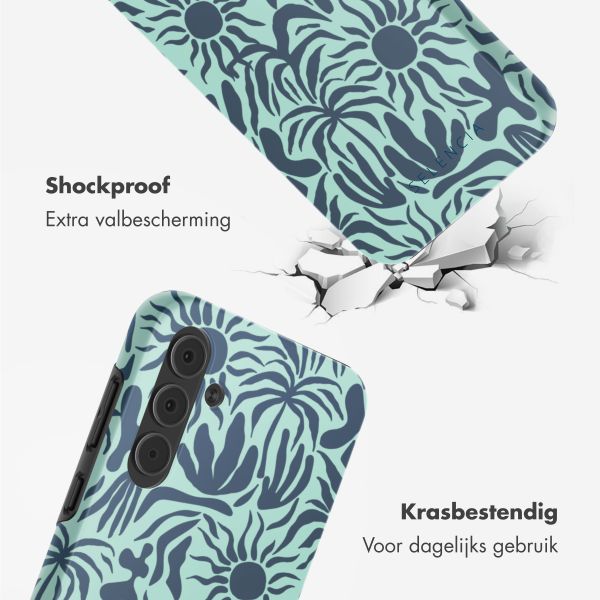 Selencia Vivid Tough Backcover Samsung Galaxy A55 - Tropical Vibes Light Blue