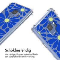 imoshion Design hoesje met koord Samsung Galaxy S9 - Cobalt Blue Flowers Connect