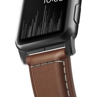 Nomad Traditional Band van leder Apple Watch Series 1 t/m 10 / SE / Ultra (2) (44/45/46/49 mm) - Bruin/Zwart