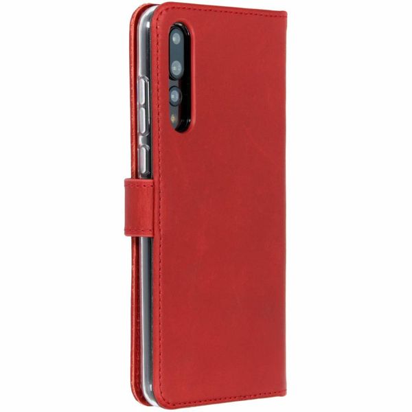 Selencia Echt Lederen Bookcase Huawei P20 Pro - Rood