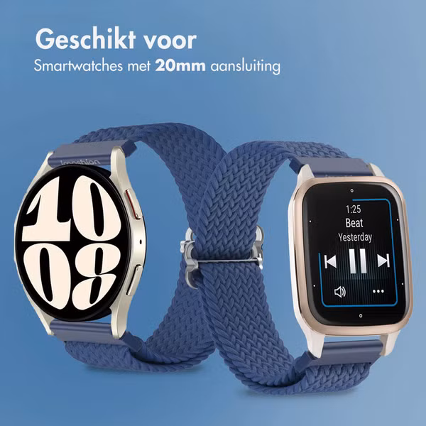 imoshion Nylon geweven bandje Samsung Galaxy Watch 7 40/44 mm - Donkerblauw