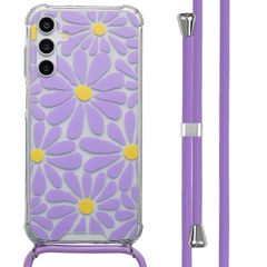 imoshion Design hoesje met koord Samsung Galaxy A15 (5G) - Tropical Violet Flowers Connect
