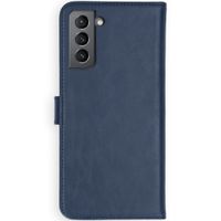 Selencia Echt Leren Bookcase Samsung Galaxy S21 - Blauw
