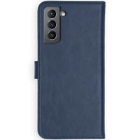 Selencia Echt Lederen Bookcase Samsung Galaxy S21 - Blauw