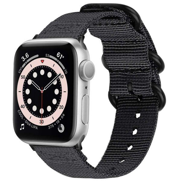 imoshion Nylon bandje Apple Watch Series 1-9 / SE - 38/40/41 mm / Series 10 - 42 mm - Zwart