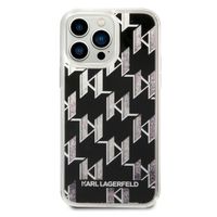 Karl Lagerfeld Liquid Glitter Backcover Monogram iPhone 14 Pro Max - Zwart