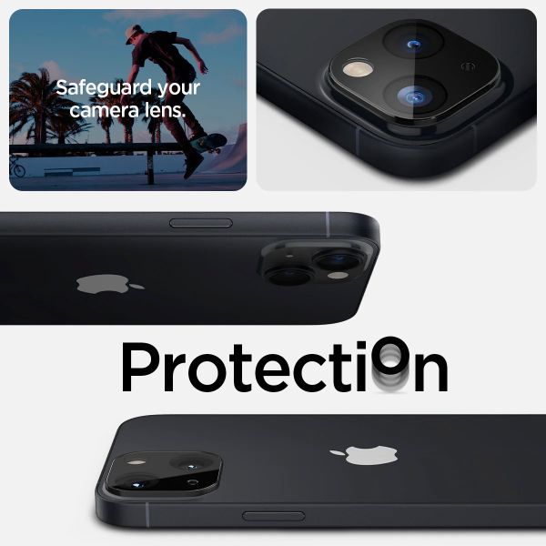 Spigen GLAStR Camera Protector Glas 2 Pack Apple iPhone 14 / 14 Plus - Zwart