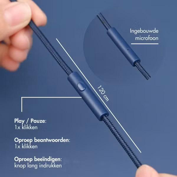 imoshion Kinderkoptelefoon met Draad - AUX kabel - Decibelbegrenzer - Denim Blue