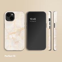 Selencia Vivid Back Cover with MagSafe Apple iPhone 14 - Golden Beige Marble