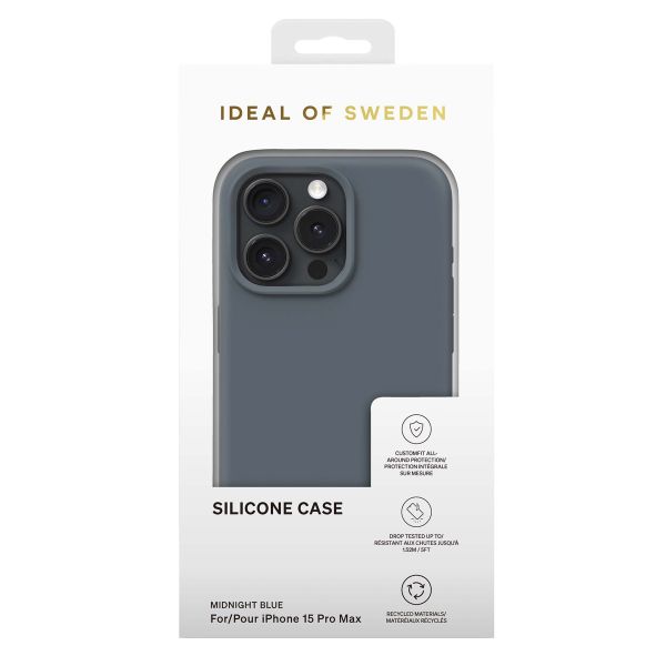 iDeal of Sweden Silicone Case iPhone 15 Pro Max - Midnight Blue