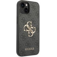 Guess 4G Metal Logo Backcover iPhone 14 - Grijs