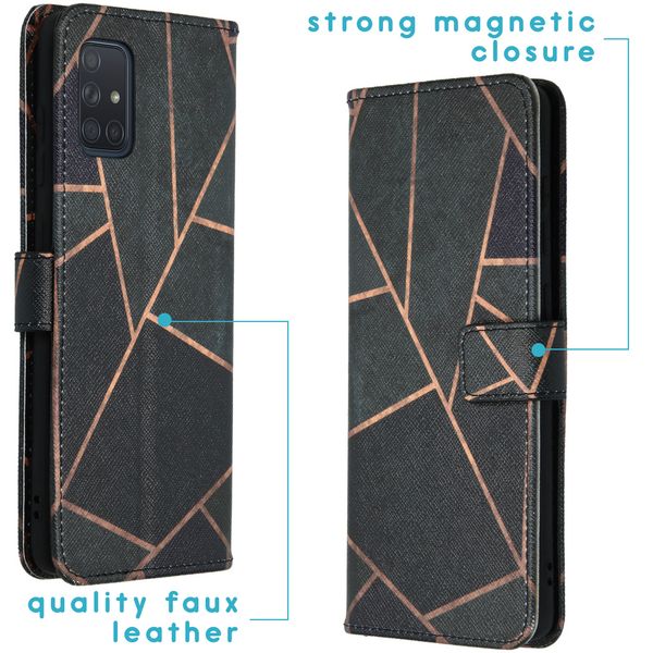 imoshion Design Softcase Bookcase Samsung Galaxy A71 - Black Graphic