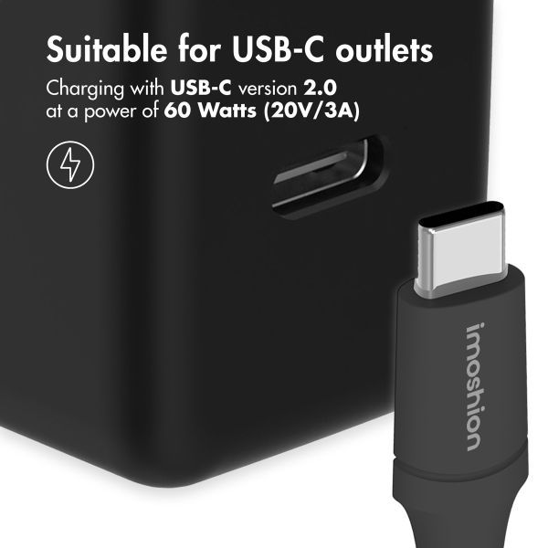 imoshion Magnetic Braided Cable - USB-C to USB-C - 1 Metre - Black