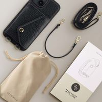 Selencia Sera Phone Case with Cord and Envelope Card Holder Apple iPhone 14 - Black
