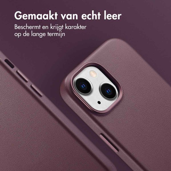 Accezz MagSafe Leather Backcover iPhone 15 - Heath Purple