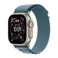 Apple Alpine Loop Band Apple Watch Series 1 - 11 / SE / Ultra (44/45/46/49 mm) - Maat L - Light Blue / Natural Titanium