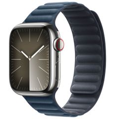 Apple Magnetic Link-bandje FineWoven Apple Watch Series 1 t/m 9 / SE (38/40/41 mm) | Series 10 / 11 (42 mm) - Maat M/L - Pacific Blue