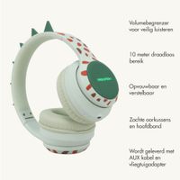imoshion Draadloze Kinderkoptelefoon Dino - Decibelbegrenzer - Met AUX kabel - Brown / Orange