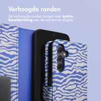 imoshion Design Bookcase Samsung Galaxy A34 (5G) - White Blue Stripes