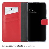 Selencia Echt Lederen Bookcase Samsung Galaxy S25 Plus - Rood