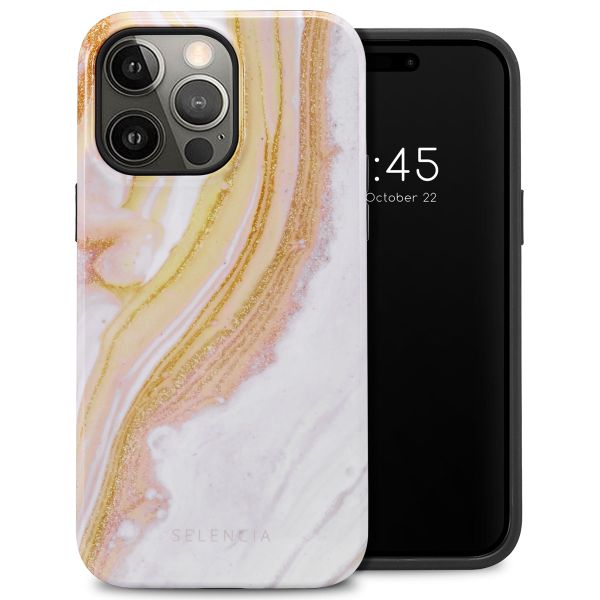 Selencia Vivid Tough Backcover iPhone 14 Pro Max - Chic Marble Gold