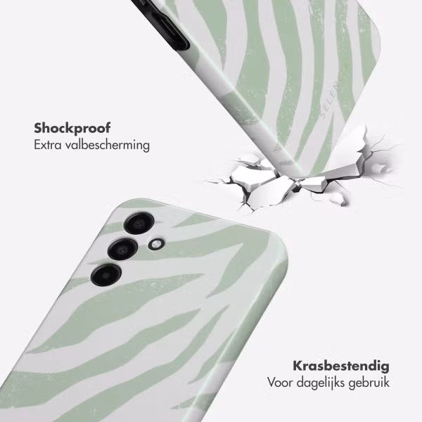 Selencia Vivid Backcover Samsung Galaxy A15 (5G/4G) - Colorful Zebra Sage Green