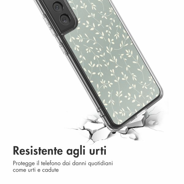 imoshion Design hoesje Samsung Galaxy S21 FE - Smoke Green Flowers