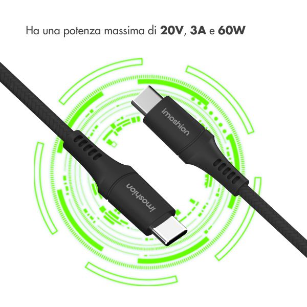 imoshion Braided USB-C naar USB-C kabel - 2 meter - Zwart