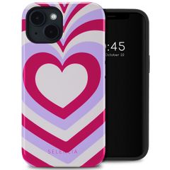 Selencia Vivid Tough Backcover met MagSafe iPhone 14 - Double Hearts Rubine Red Lilac