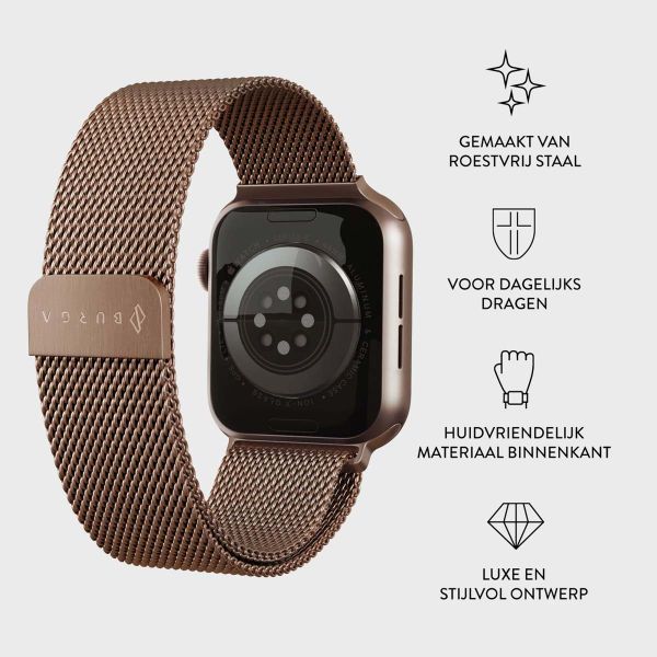 Burga Milanees bandje Apple Watch Series 1 t/m 10 / SE / Ultra (2) (44/45/46/49 mm) - Rosé Goud