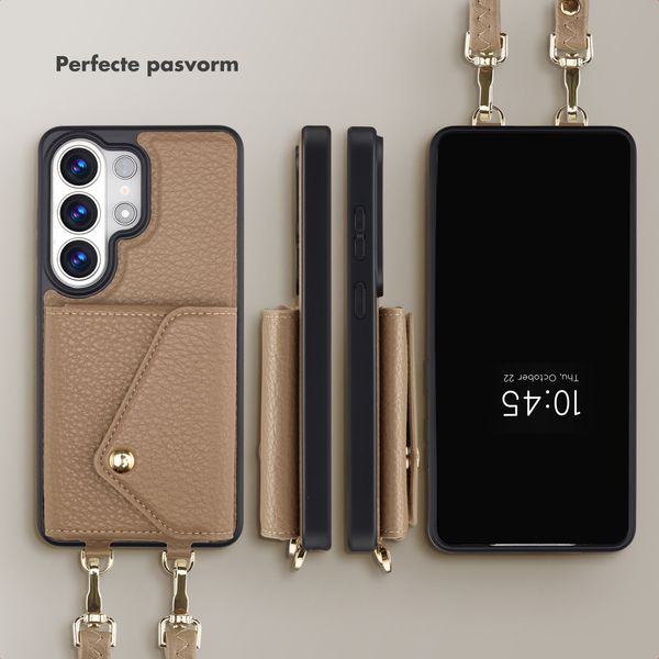 Selencia Sera Telefoonhoes met Koord en Envelop Pashouder Samsung Galaxy S26 Ultra - Taupe