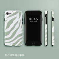 Selencia Vivid Tough Backcover iPhone SE (2022 / 2020) / 8 / 7 / 6(s) - Colorful Zebra Sage Green