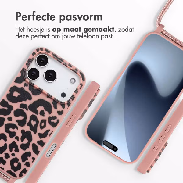 imoshion Siliconen design hoesje met koord Apple iPhone 17 Pro - Animal Pink