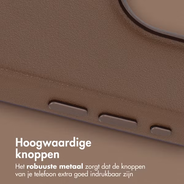 Accezz MagSafe Leather Backcover Apple iPhone 15 Pro - Coffee Brown