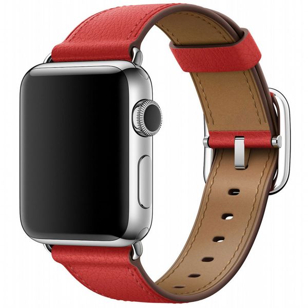 Apple Leather Band Classic Buckle Apple Watch Series 1-9 / SE - 38/40/41 mm / Series 10 - 42 mm - Rood