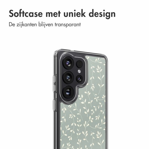 imoshion Design hoesje Samsung Galaxy S26 Ultra - Smoke Green Flowers