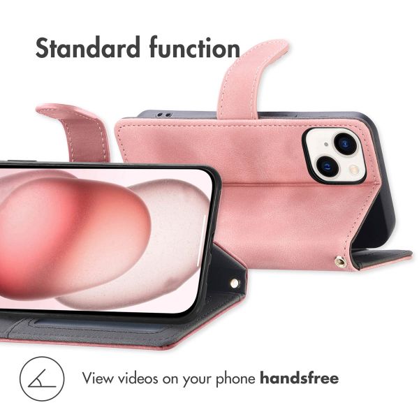 imoshion Bookcase with Strap Apple iPhone 15 - Pink