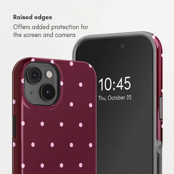 Selencia Vivid Back Cover Apple iPhone 14 - Happy Dots Burgundy
