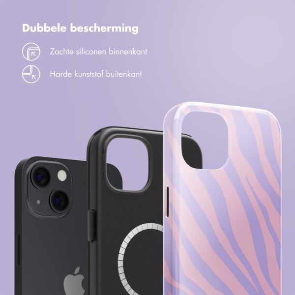 Selencia Vivid Backcover met MagSafe Apple iPhone 13 - Zebra Light Pink Lilac