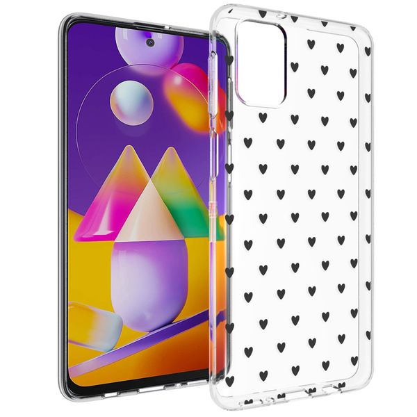 imoshion Design hoesje Samsung Galaxy M31s - Hartjes - Zwart