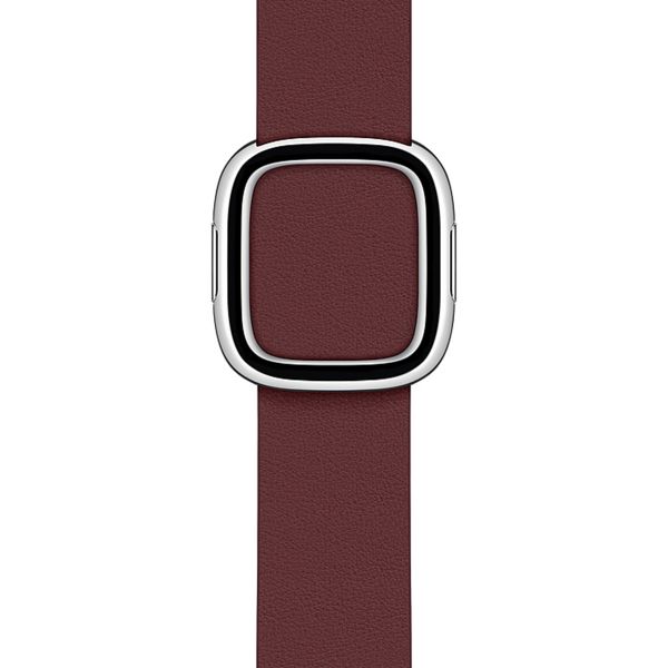 Apple Leather Band Modern Buckle Apple Watch Series 1 t/m 9 / SE (38/40/41 mm) | Series 10 (42 mm) - Maat M - Garnet